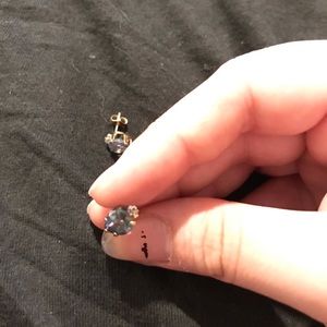 Aquamarine diamond earrings